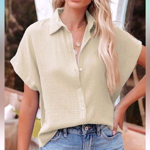 Batwing Linen Short Sleeve Top